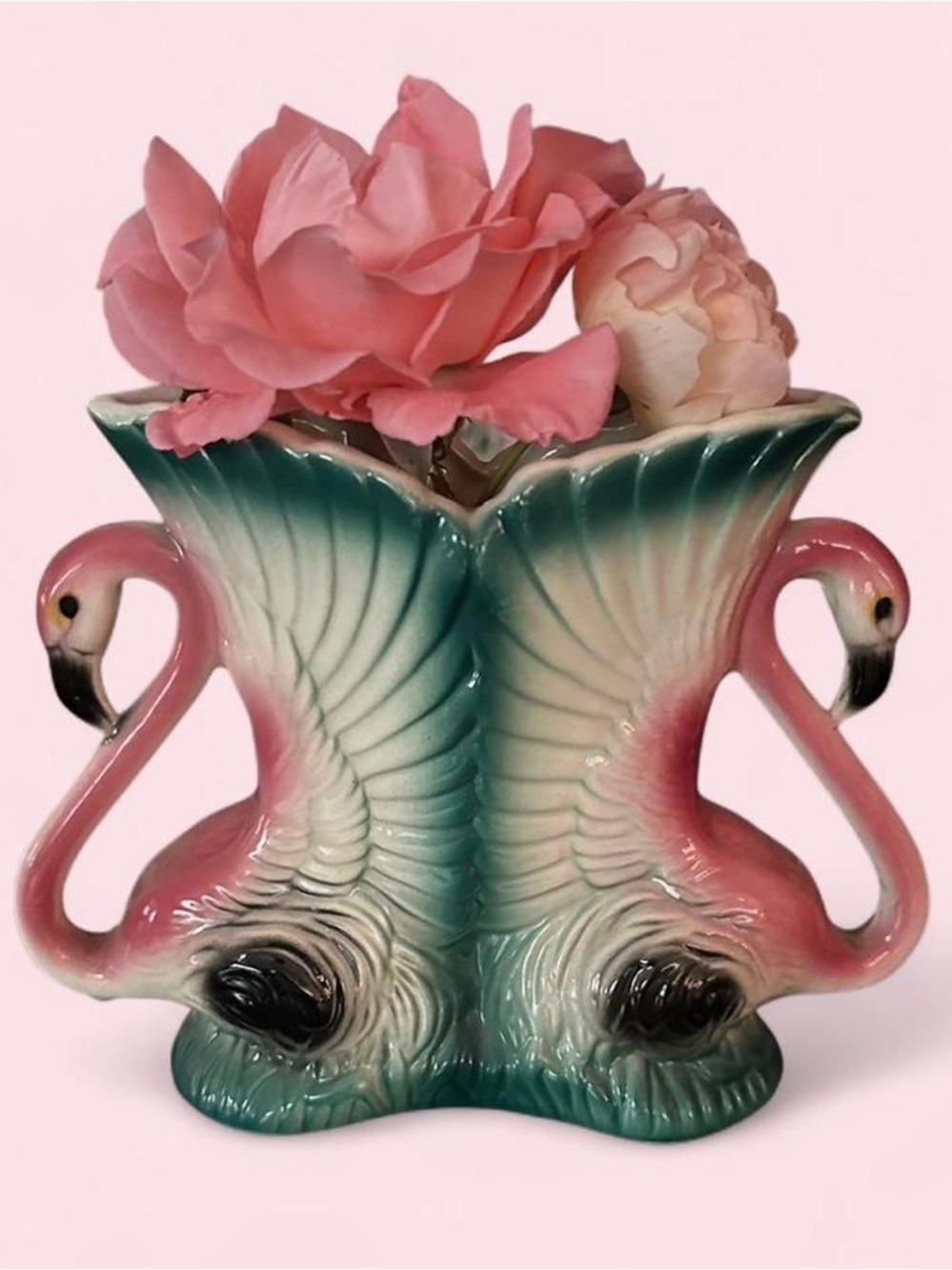 Vintage Maddux Of California Double Flamingo Vase